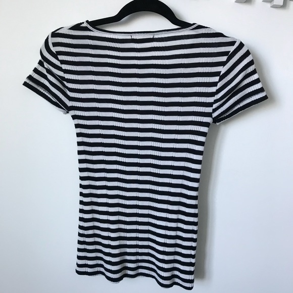 Madewell • slim ribbed tee (black and white) - Picture 2 of 5